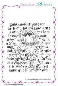 Medici Flower individual unmounted rubber stamp  - A6